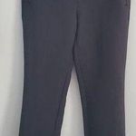 Loft Black Marisa Waffle Print Straight Leg Ankle Pants Size 10 Photo 0