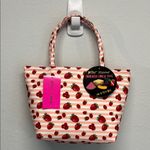 Betsey Johnson 🌸  Strawberry 🍓 & Pink Striped Insulated Lunch Bag Photo 2
