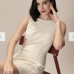 RIHOAS The Beige Boat Neck Textured Mini Dress 22 White Photo 4