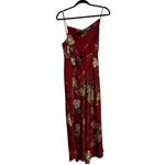Petal and Pup NWT  Floral Satin Doriah Midi Dress Women's Wine Size US 4 Photo 3