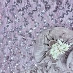 Vintage Lillie Rubin black sequin beaded floral ruffle long sleeve formal dress Photo 5