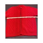 G.H. Bass & Co Red Cable Knit Wool Zip Sweater Women’s M Mock Neck Classic Size M Photo 4