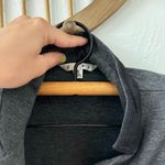 CAbi  Stretch Blazer Sweater Jacket Gray Cracked Suede Style Collar Size 6 Photo 5