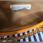 Henri Bendel  New York Orange Leather Clutch with Gold Chain New without Tags Photo 7