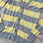 Gap Vtg Y2k Gray Yellow Colorblock Stripe Cardigan Sweater Cashmere Womens Med Photo 1