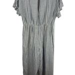 Hudson June Womens Jumpsuit Plus Size 1 Blue Ivory Stripe Linen Blend 1 Piece Photo 1