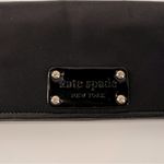 Kate Spade  Black Nylon Continental Wallet Logo Plaque Slim Designer Photo 4