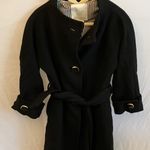 Kate Spade : Black Winter Wool (95%) Trench Coat- Gold Tone Accents Photo 3