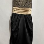A Byer A.Byer Gold Sequin & Black Satin Strapless Dress - Y2K NWT Size 7 (Juniors) Photo 3