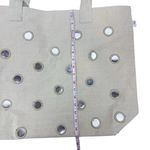 Quilted Koala Boho Large Mirror Tote Bag Stone Natural Beige with Tassel Photo 12