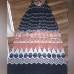 Anthropologie  printed tassel dress spring boho navy classic tribal spring casual Photo 2