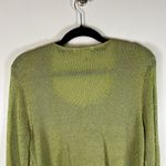 Coldwater Creek Green Tie Front Sweater Linen Cotton Size M Y2K 90s Friends Photo 6