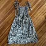 La Ligne 100% Silk Lou Shirred Smocked Midi Dress in Leopard Print Size L Tan Size L Photo 3