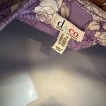 Denim & Co Floral Cold Shoulder Top Purple & White  2X Spring Blouse Short Sleeve Photo 2