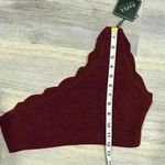 Zaful NWT  Women’s Maroon One Shoulder Scalloped Swim Top Removable Pads Size 6 Photo 5