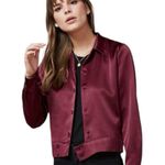 Reformation Black Satin Cropped Button Front Jacket Blazer size Small Photo 8