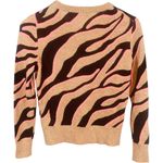 White + Warren Cashmere Zebra Crew Neck Sweater Brown Photo 6