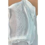 POL  Womens White Gauze Ruffled Hem Tie Neck Tank Top Lace Boho Beachy Size S Photo 1