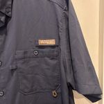 Columbia  PFG Vented Fishing Short Sleeve Blue Button‎ Shirt Men L Polyester Photo 1