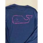 Vineyard Vines  Performance Blue Long Sleeve Top Pink Logo Women's Small Photo 5