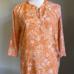 Columbia Women's Orange Floral Blouse Top Boho Cottage Core Gorpcore Medium Photo 0