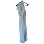 Mac Duggal Ieena Powder Blue Chiffon Mock Neckline Sleeveless Tiered Gown Size 6 Photo 8