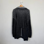 Eileen Fisher Open Front Knit Cardigan Sweater Women Medium Black Organic Cotton Photo 2
