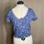 Cut & Paste Womens Blue Short Sleeve V Photo 7