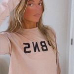 Alphalete Long Sleeve Light Tan / Mauve Colored Workout Crop Top Photo 1