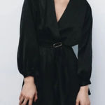 ZARA Black Satin Romper Size XS Photo 0
