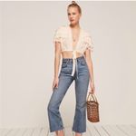 Reformation  Rosedale Ruffle Top in Ivory Photo 3