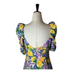 ZARA  Dress Women Medium Purple Yellow‎ Floral Balloon Sleeve Corset Style Mini Photo 7