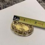 Signed Avon Gold Tone Brooch / Pin Pink Flowers Photo 4