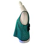 Womens Fio Fio Green Black Lace Sleeveless Bow Tie Crop Top Tank Top Size Medium Photo 3
