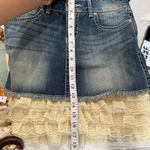 Wrangler Denim Mini Skirt with Cream Lace Photo 11