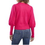 CeCe  Hot Pink Pullover Sweater Long Balloon Puff Sleeve Crew Neck Sz S Photo 9