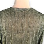 Vintage Lana Lee Petite Metallic Gold Textured Open Front Long Sleeve Cardigan Black Size undefined Photo 4