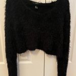 Forever 21 Black Cropped Fuzzy Sweater Photo 0