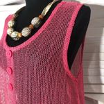 Simply Noelle Beach Cover Up Sheer Mesh Embroidered Appliqué Hot Pink Sz M Photo 6