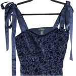 House of‎ Harlow 1960 Revolve Blue Damask Velvet Mini Dress Formal Medium EUC Photo 2