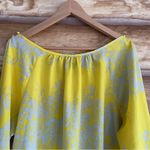 Gap Factory flowy lightweight floral 3/4 sleeve cold shoulder blouse size XL Yellow Photo 11