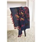 NEW Boho Butterfly Design Tasseled Rectangle Soft Chic Scarf Large Blue Pink Photo 3