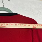 Dress Barn 18/20 Contrast Trim Buttoned Cardigan Sweater Red Black Shiny Gold Photo 6