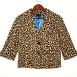 Willi Smith  vintage cheetah animal print 3/4 sleeves blazer jacket size 8 Photo 8