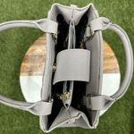 Betsey Johnson GREY BOUTIQUE SATCHEL PURSE QUILTED WITH HEARTS GOLD ACCENTS Photo 8