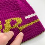 Old Sun Knits Pink VIP Stripe Wool Knit Pompom Beanie Adult OS Ski Snowboard Photo 2