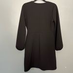 Madewell  Textured Faux Wrap Dress Balloon Sleeve Black Mini Women’s Small Photo 1