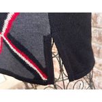 Vintage 90s Country Casuals Sweater Medium Black Gray Red Striped Wool b… Size undefined Photo 6