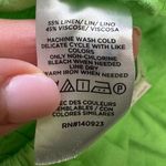 Loft  masleeveless ruffle girly bright green i dress summer fall linen medium Photo 6