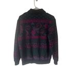 The American Collection Vintage 80s Medium Black Floral Grunge Mock Neck Sweater Photo 3